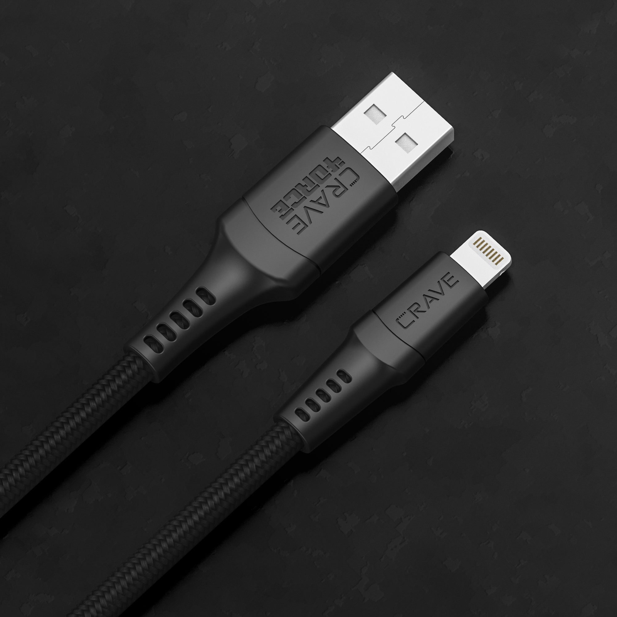 4ORCE Cable - 4 ft Lightning to USB-A Black