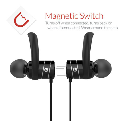 Black Bluetooth earphones Crave Octane Earbuds headphones wireless