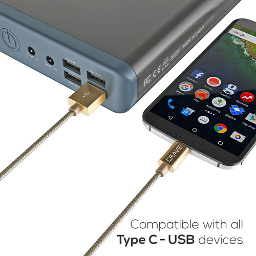 USB to Type C Braided Cable by Crave Gold var-5011847905321