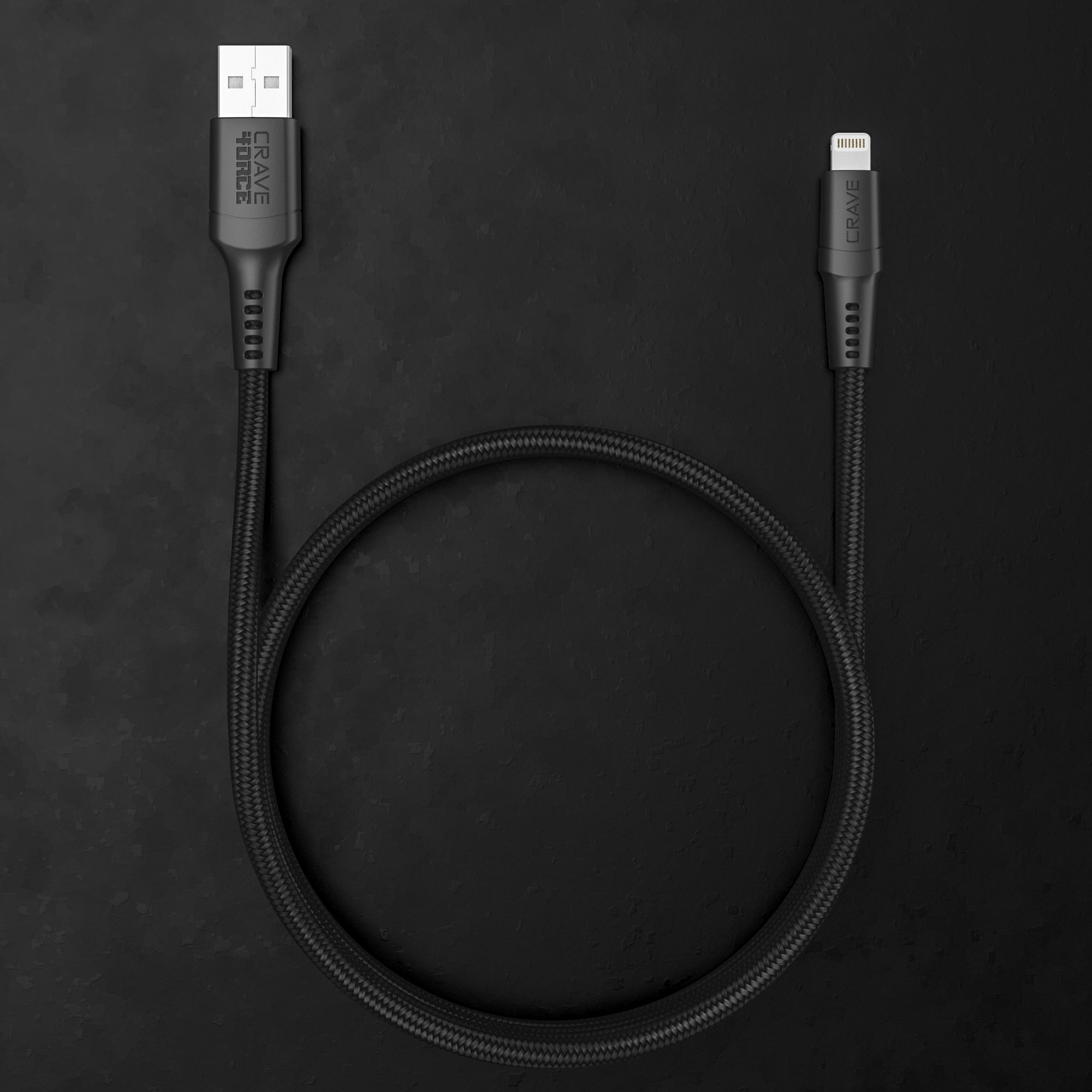 4ORCE Cable - 4 ft Lightning to USB-A Black