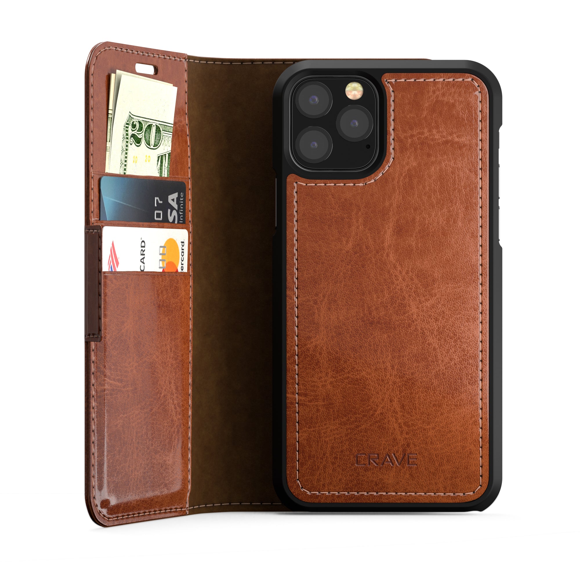 iPhone 11 Pro Case Vegan Leather Wallet, Leather Guard
