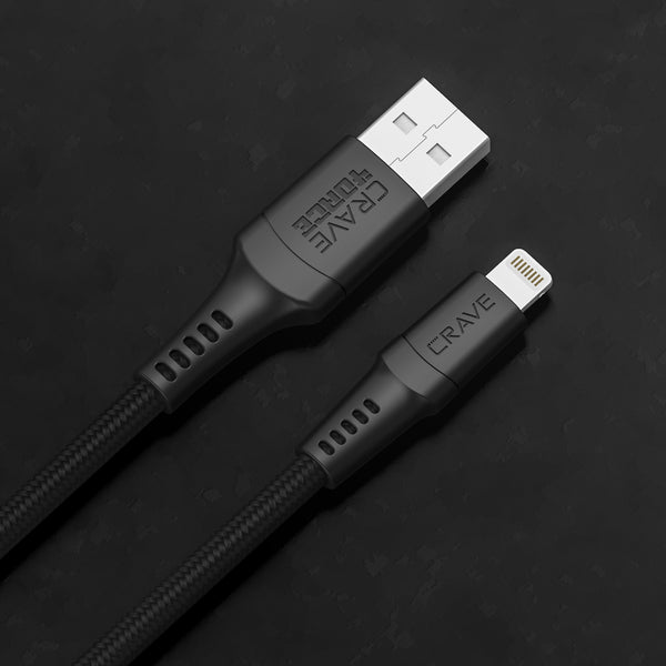 4ORCE Cable 4 ft Lightning to USBA Black Crave Direct