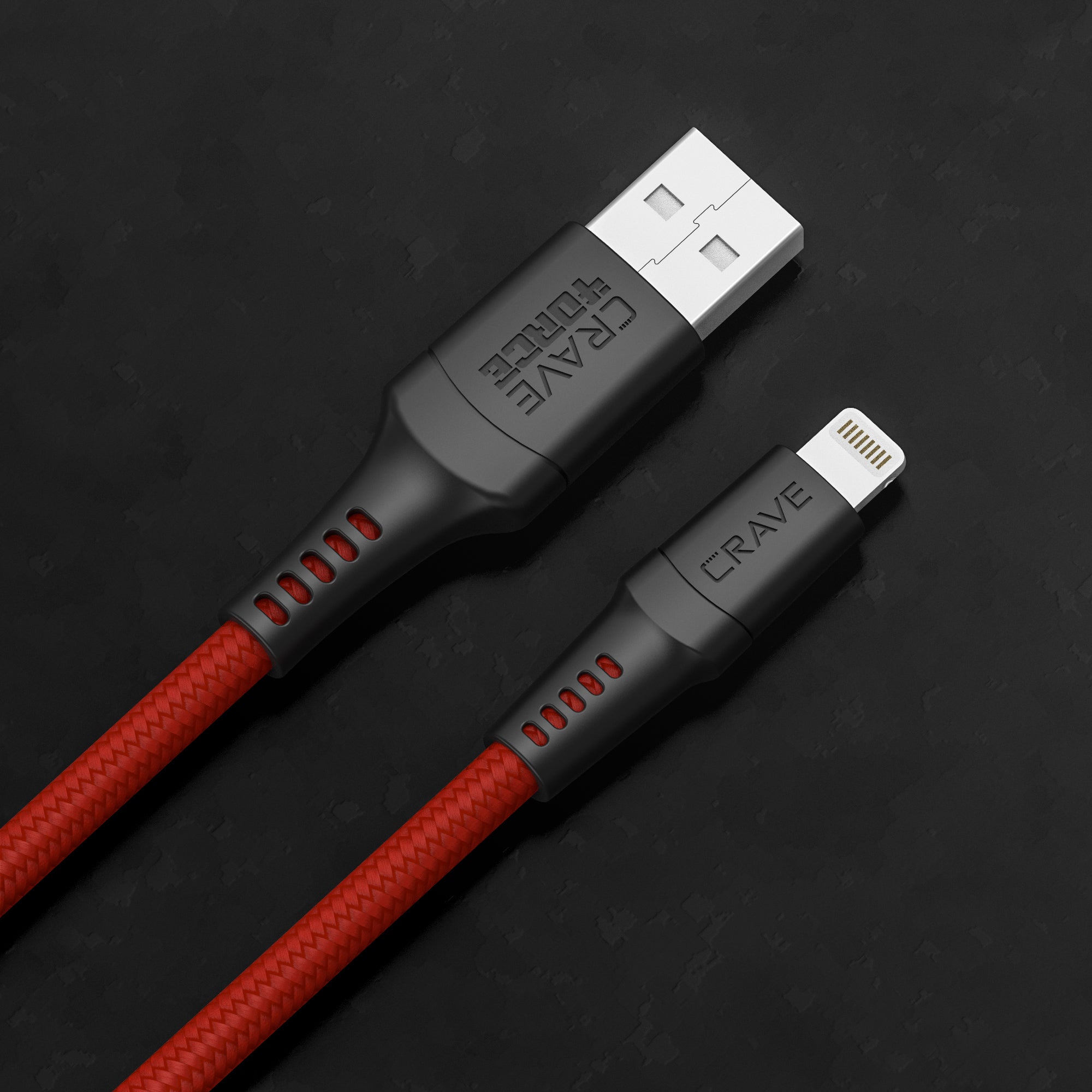 4ORCE Cable - 4 ft Lightning to USB-A Red