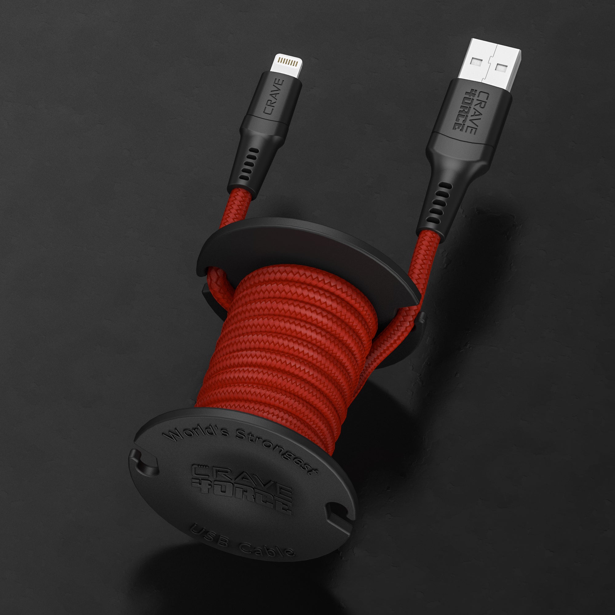 4ORCE Cable - 4 ft Lightning to USB-A Red 2-Pack