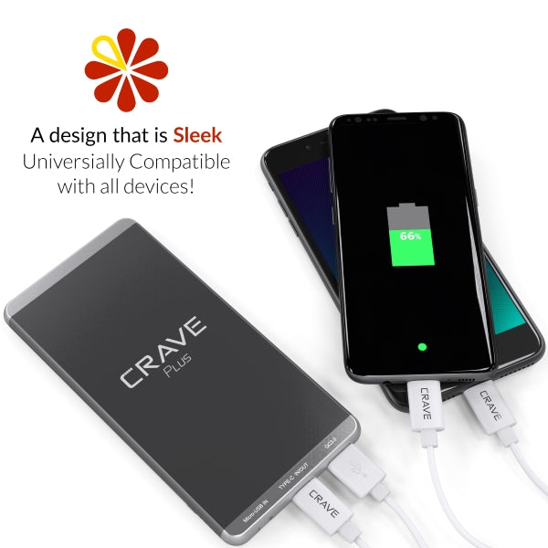 Crave Plus Portable Charger Power Bank External Battery Pack Type C QC 3.0