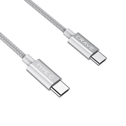 Type C Braided Nylon Cable by Crave  Silver